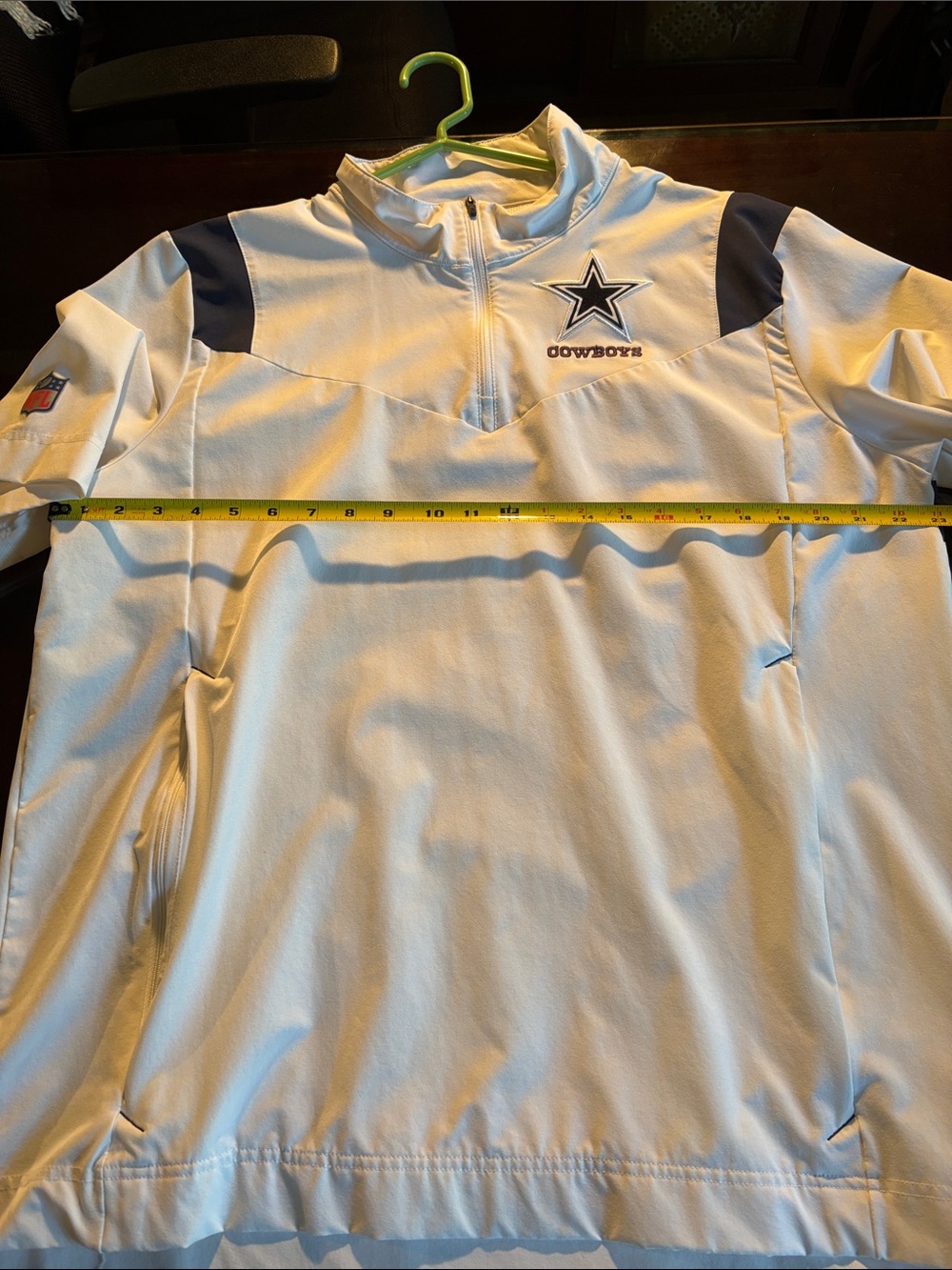NFL White Dallas Cowboys Quarter-Zip Pullover ON FIELD